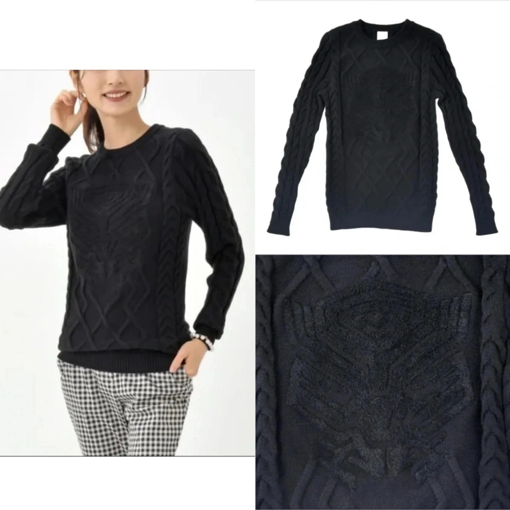 Disney Parks x Marvel Avengers Black Panther‎ Cable Knit Sweater | Size S